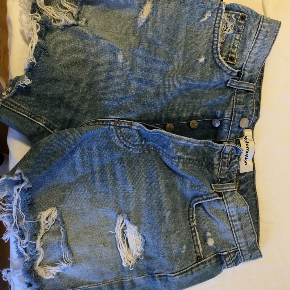 Reformation Shorts - Distressed Denim Size 29